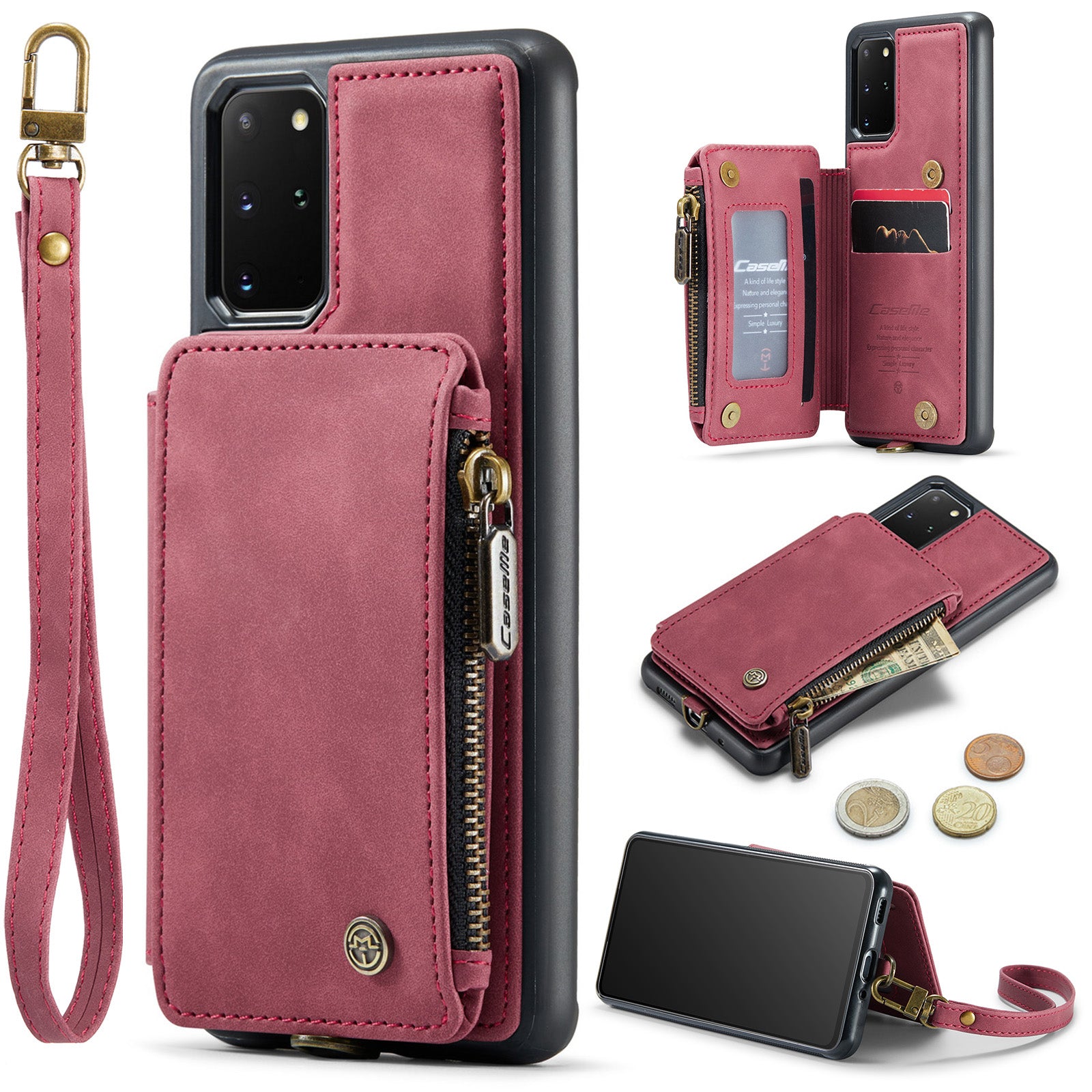 CASEME C20 Series for Samsung Galaxy S20 Plus 5G 4G RFID Blocking PU Leather Coated TPU Cover Wallet Kickstand Zipper Pocket Phone Case CASEME C20 Series for Samsung Galaxy S20 Plus 5G 4G RFID Blocking PU Leather Coated TPU Cover Wallet Kickstand Zipper Pocket Phone Case